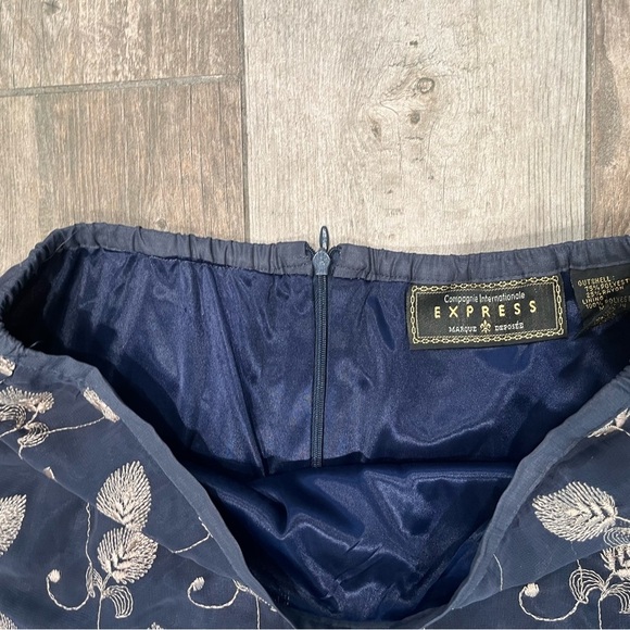 Vintage Compagnie Internationale Express Embroidery Leaves Leaf Maxi Skirt 5/6 - Picture 6 of 10